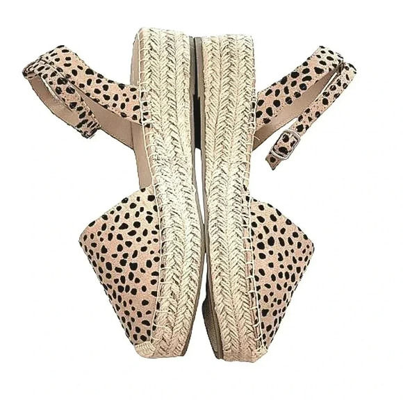Leopard Print 7.5 Wedge Animal Print Espadrilles - Picture 3 of 8